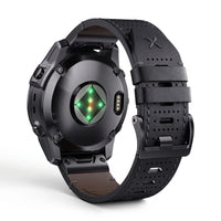 Bracelet Performance cuir noir, vue de dos - Garmin QuickFit 26mm | Clipz-it