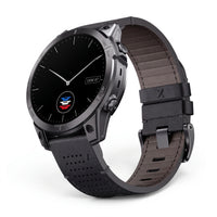 Bracelet Performance cuir noir, vue de face - Garmin QuickFit 26mm | Clipz-it