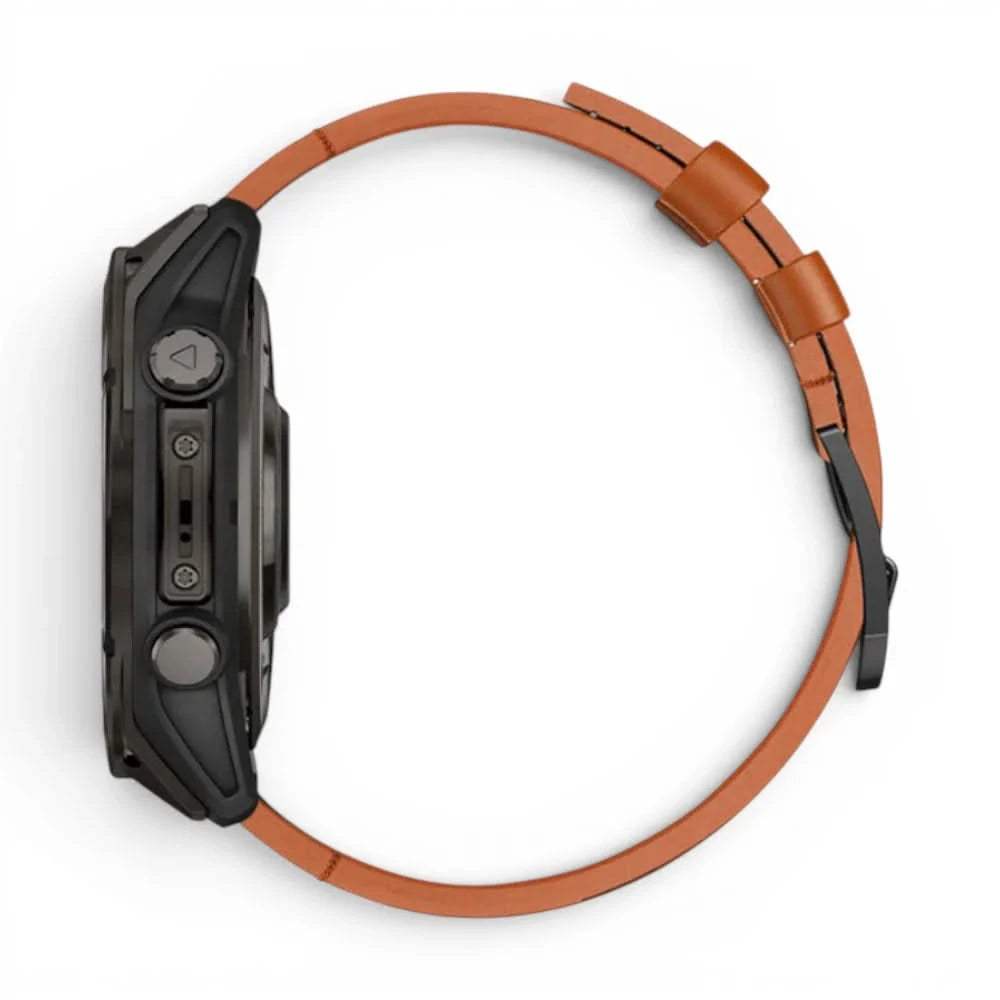 Bracelet Rancher cuir marron, vue de dos - Garmin QuickFit 26mm | Clipz-it