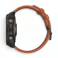 Bracelet Rancher cuir marron, vue de dos - Garmin QuickFit 26mm | Clipz-it