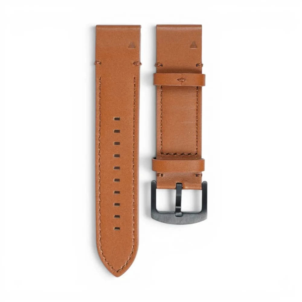 Bracelet Rancher cuir marron, vue de profil 2 - Garmin QuickFit 26mm | Clipz-it