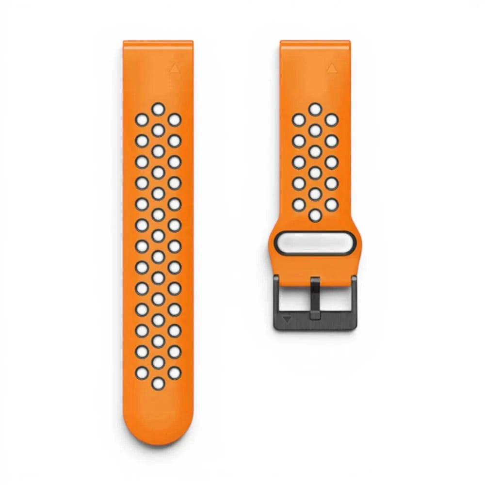 Bracelet Rhythm silicone orange, vue de dos 2 - Garmin QuickFit 26mm | Clipz-it