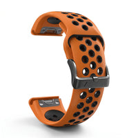 Bracelet Rhythm silicone orange, vue de dos - Garmin QuickFit 26mm | Clipz-it
