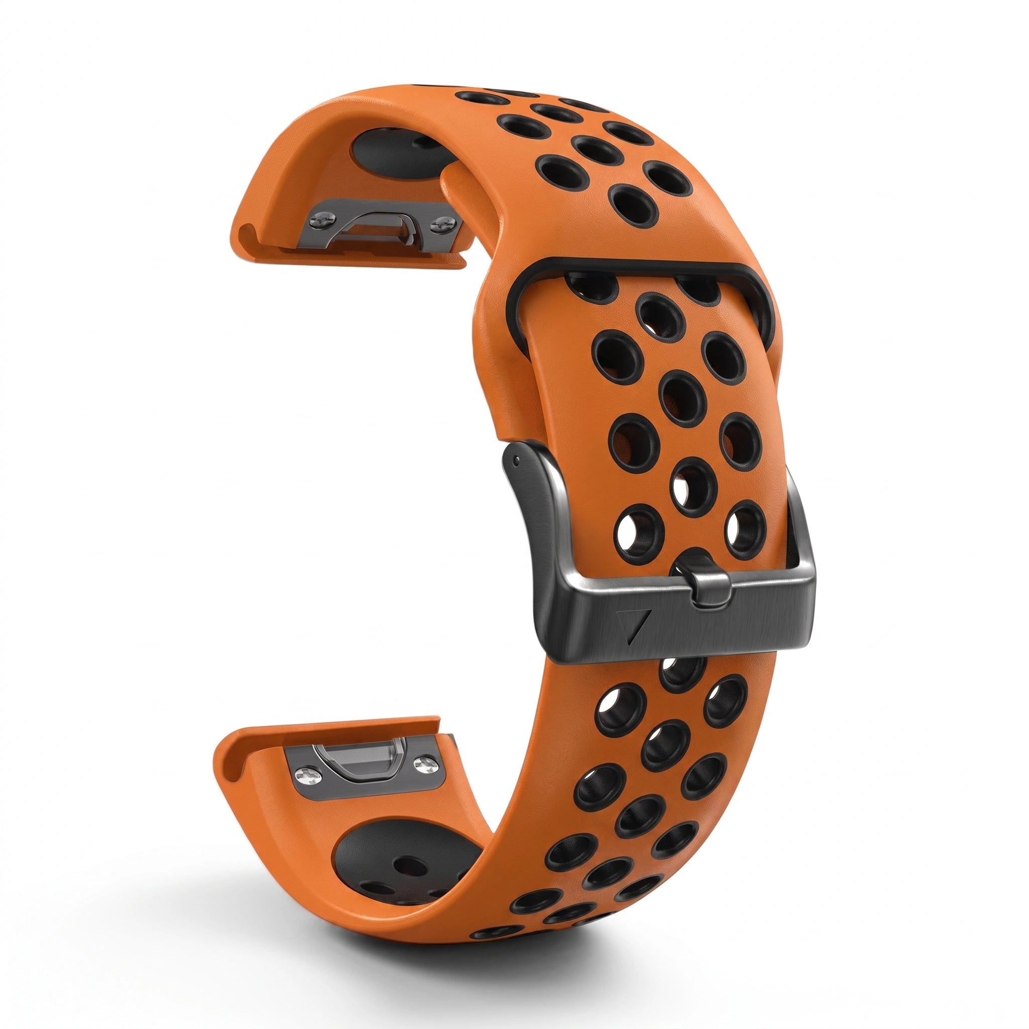Bracelet Rhythm silicone orange, vue de dos - Garmin QuickFit 26mm | Clipz-it
