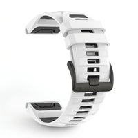 Bracelet Sport Pro silicone blanc, vue de profil - Garmin QuickFit 26mm | Clipz-it