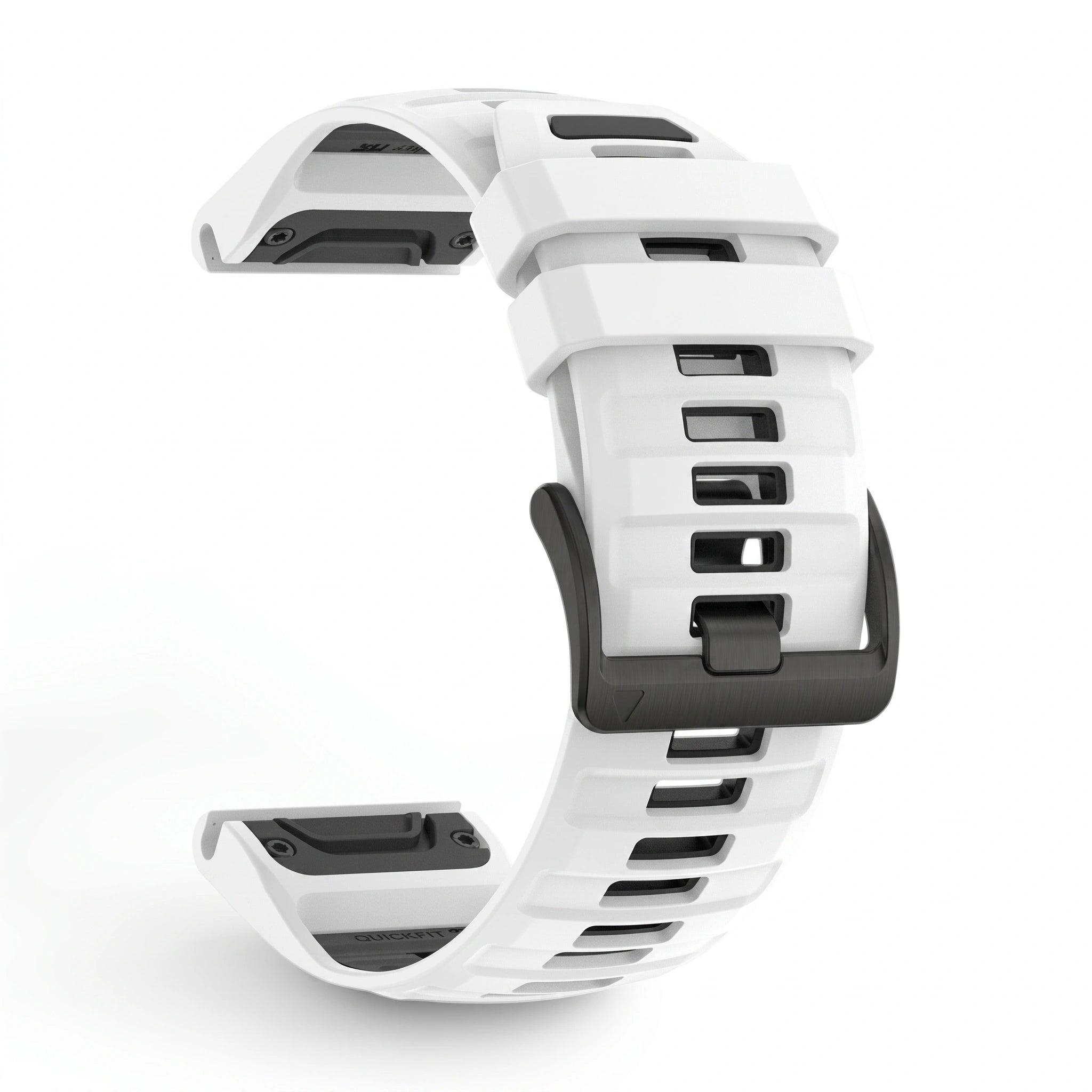 Bracelet Sport Pro silicone blanc, vue de profil - Garmin QuickFit 26mm | Clipz-it