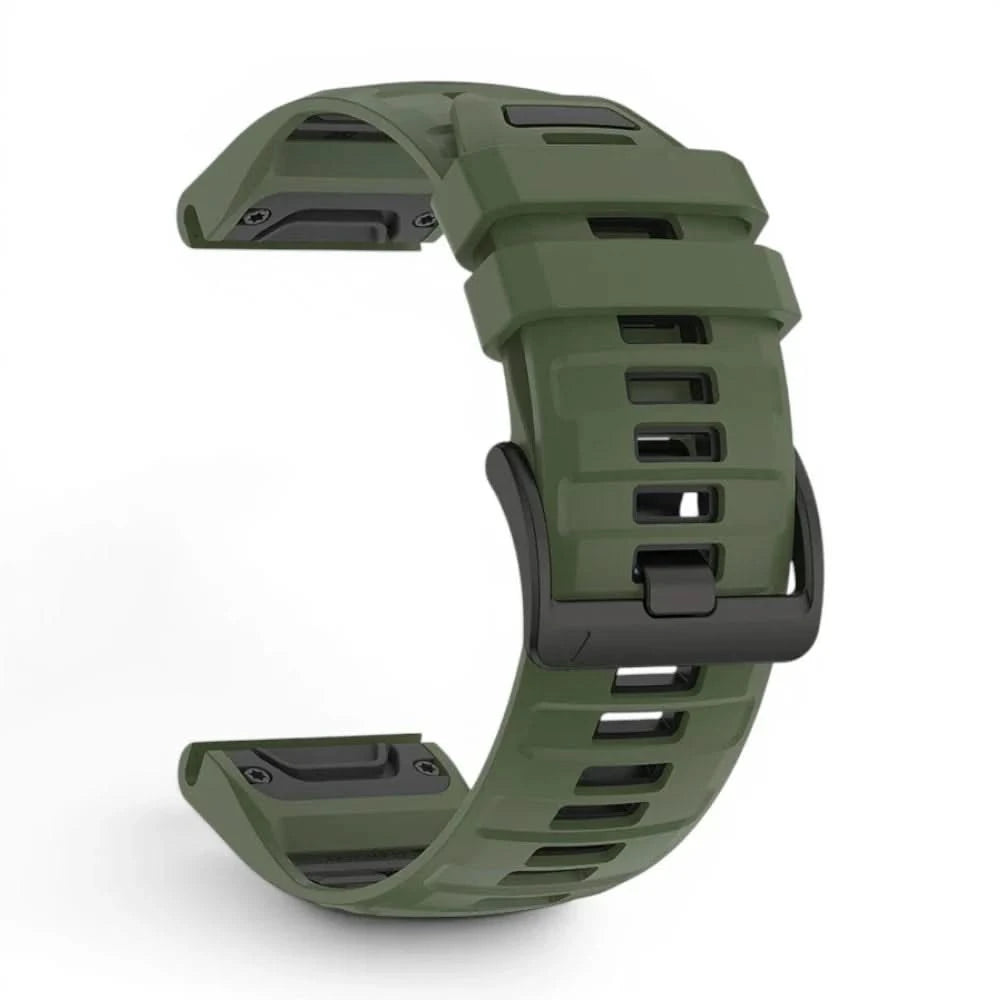 Bracelet Sport Pro silicone kaki, vue de dos 2 - Garmin QuickFit 26mm | Clipz-it