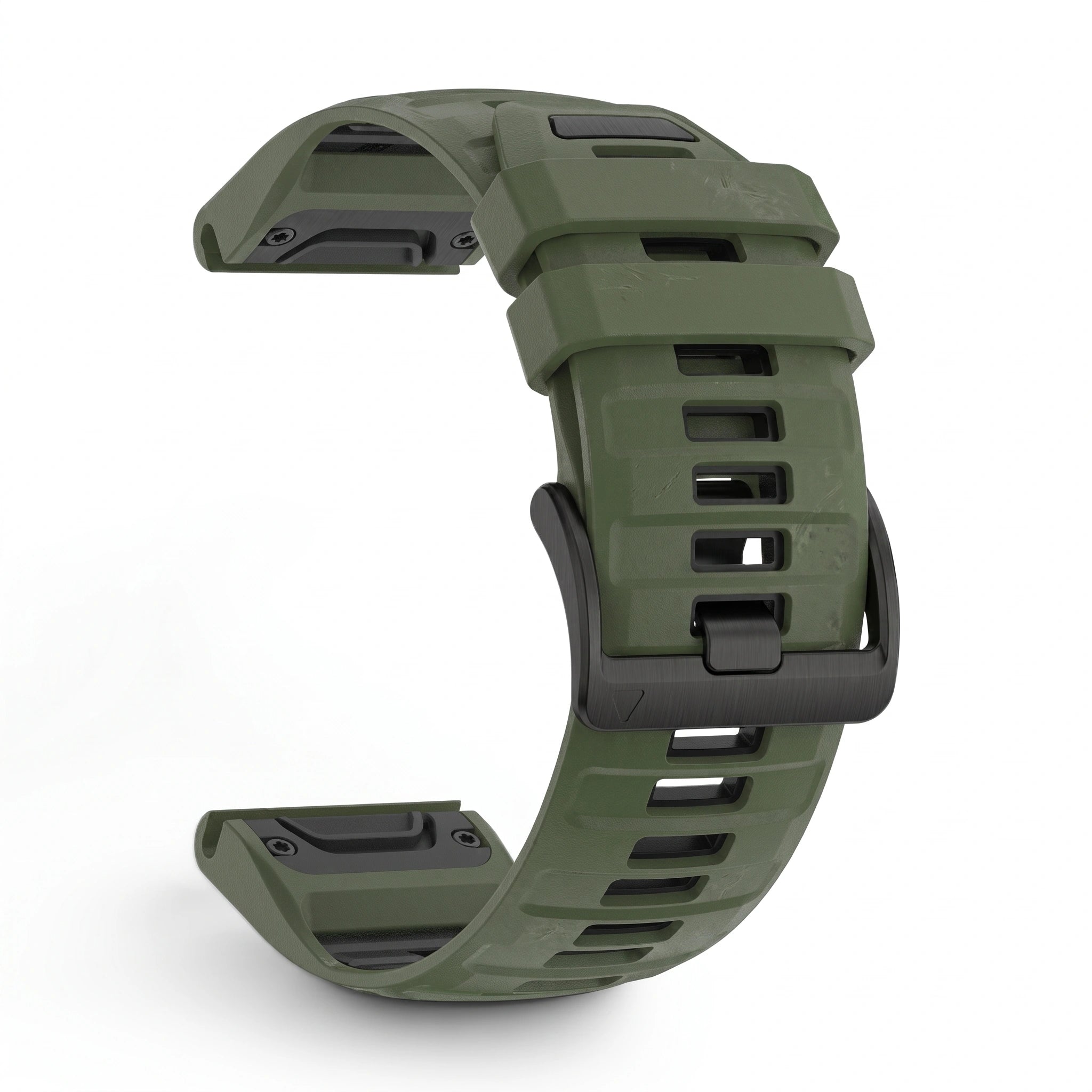 Bracelet Sport Pro silicone kaki, vue de dos 2 - Garmin QuickFit 26mm | Clipz-it