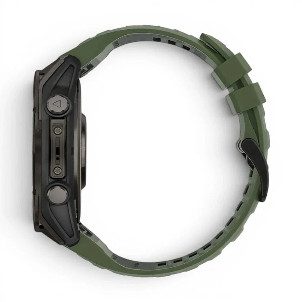 Bracelet Sport Pro silicone kaki, vue de dos - Garmin QuickFit 26mm | Clipz-it