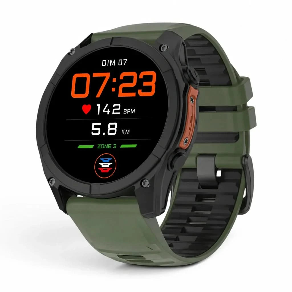 Bracelet Sport Pro silicone kaki, vue de face - Garmin QuickFit 26mm | Clipz-it