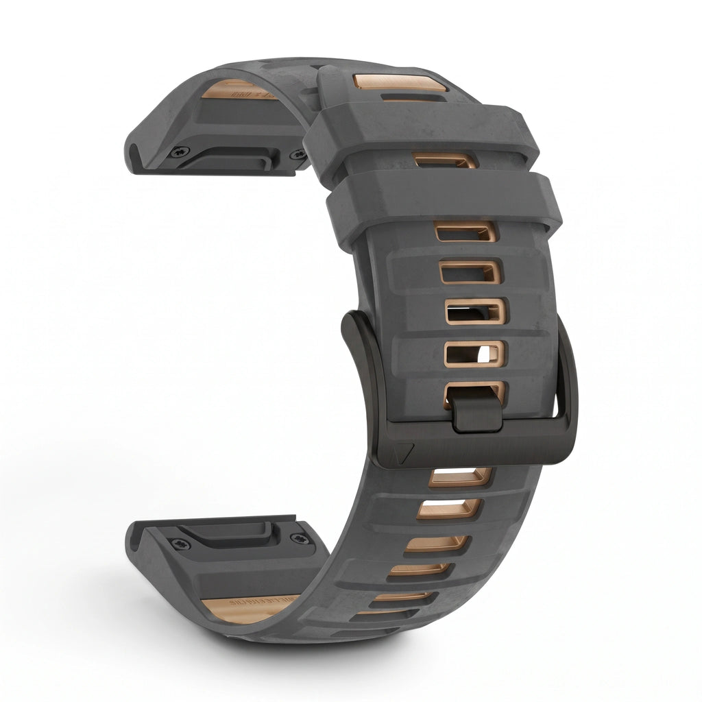 Bracelet Sport Pro silicone militaire, vue de profil - Garmin QuickFit 26mm | Clipz-it