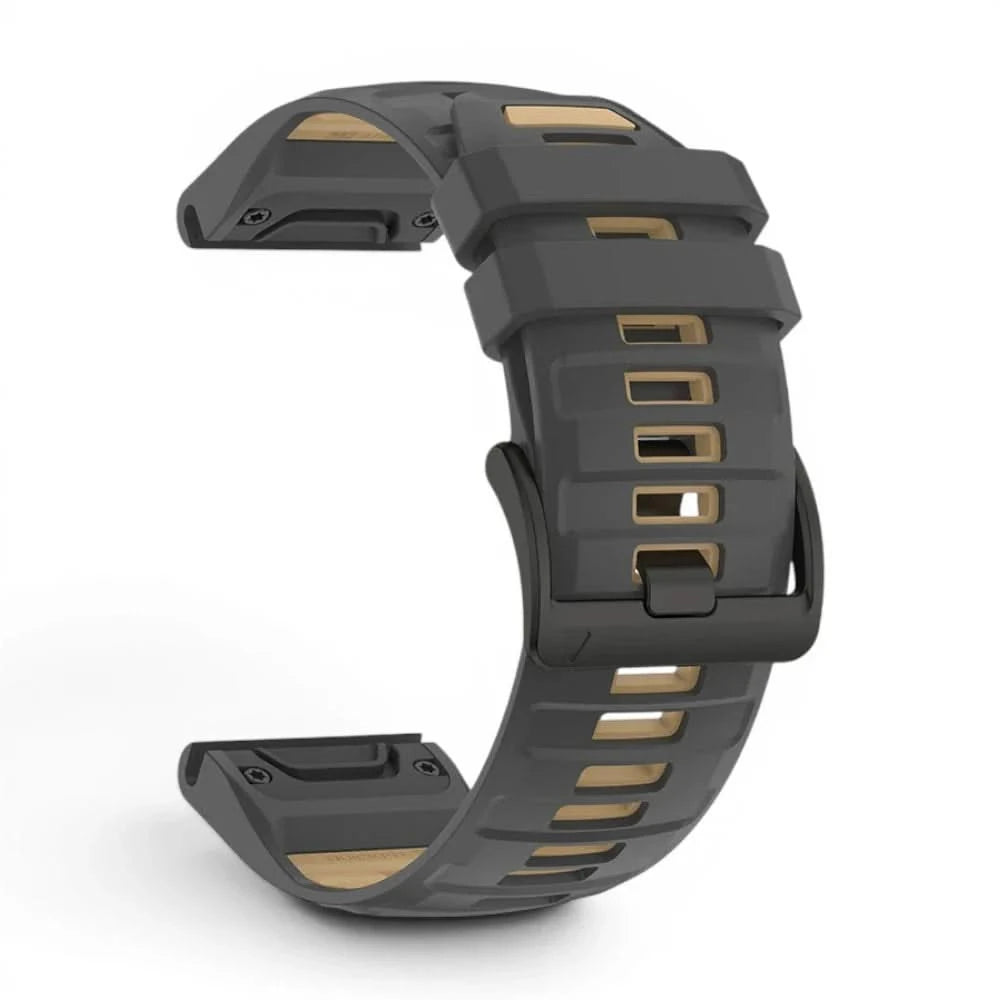 Bracelet Sport Pro silicone militaire, vue de profil - Garmin QuickFit 26mm | Clipz-it