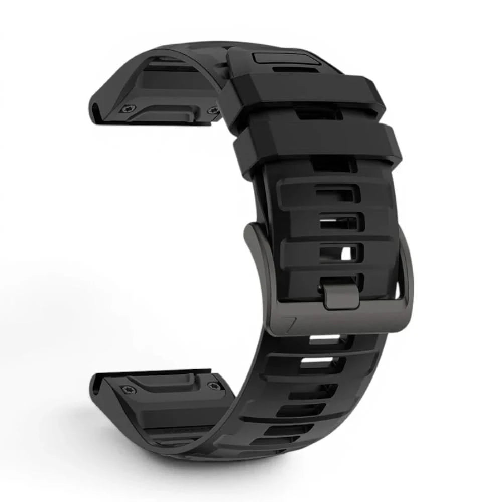 Bracelet Sport Pro silicone noir, vue de profil - Garmin QuickFit 26mm | Clipz-it