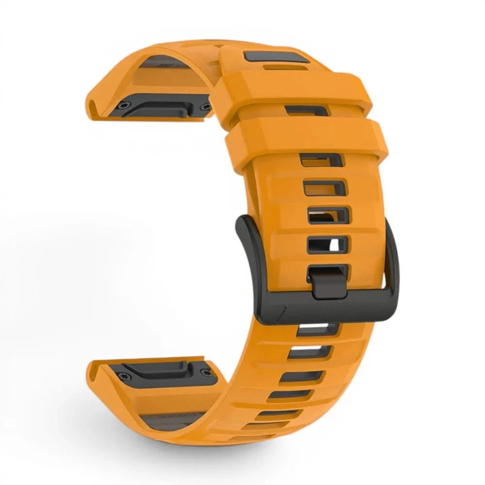 Bracelet Sport Pro silicone orange, vue de profil - Garmin QuickFit 26mm | Clipz-it