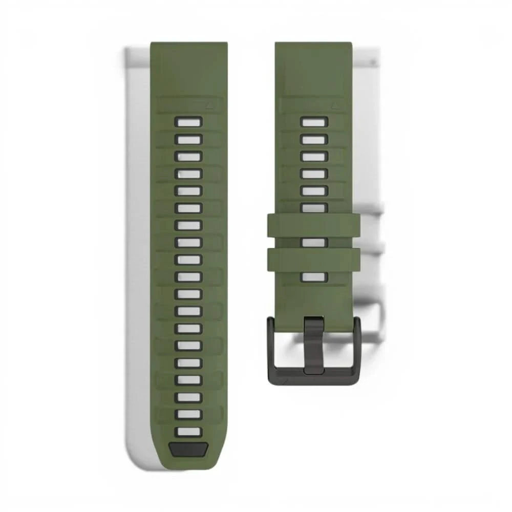 Bracelet Sport Pro silicone vert, vue de profil 2 - Garmin QuickFit 26mm | Clipz-it
