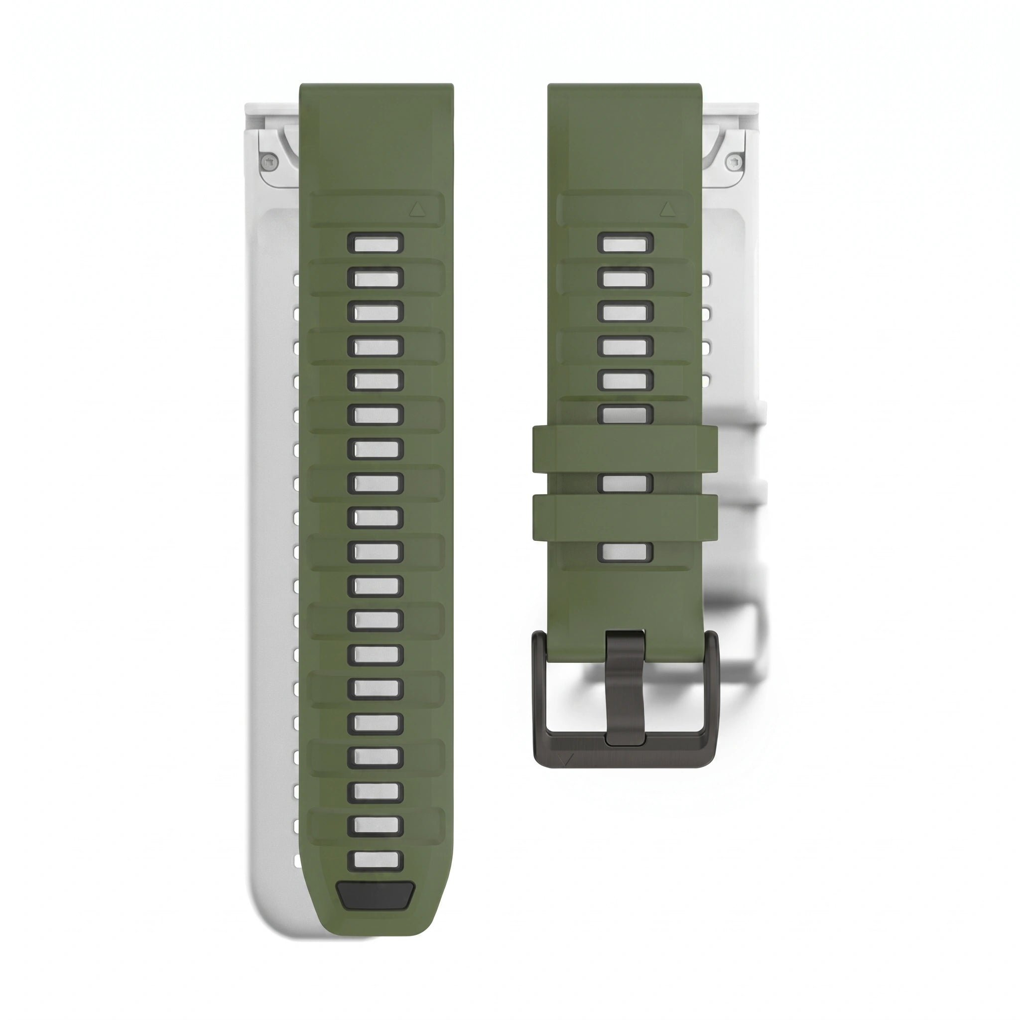 Bracelet Sport Pro silicone vert, vue de profil 2 - Garmin QuickFit 26mm | Clipz-it