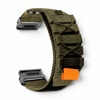 Bracelet Trekker nylon kaki, vue de face 2 - Garmin QuickFit 26mm | Clipz-it