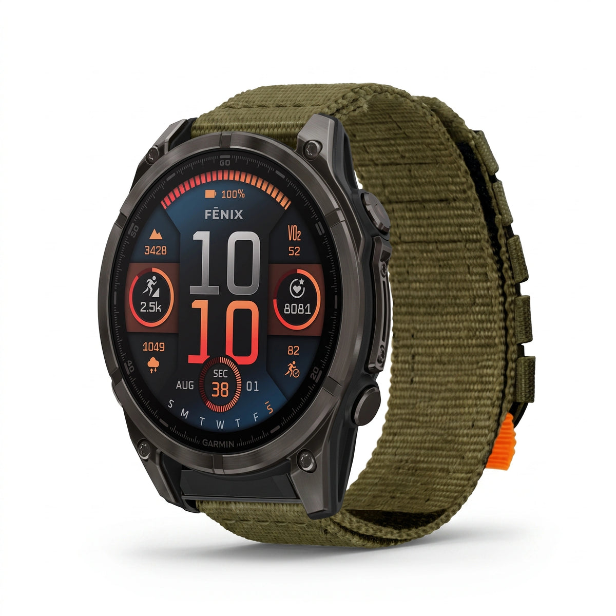 Bracelet Trekker nylon kaki, packshot - Garmin QuickFit 26mm | Clipz-it