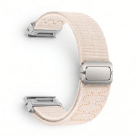Bracelet Weave nylon tressé blanc, vue de profil 2 - Garmin QuickFit 26mm | Clipz-it