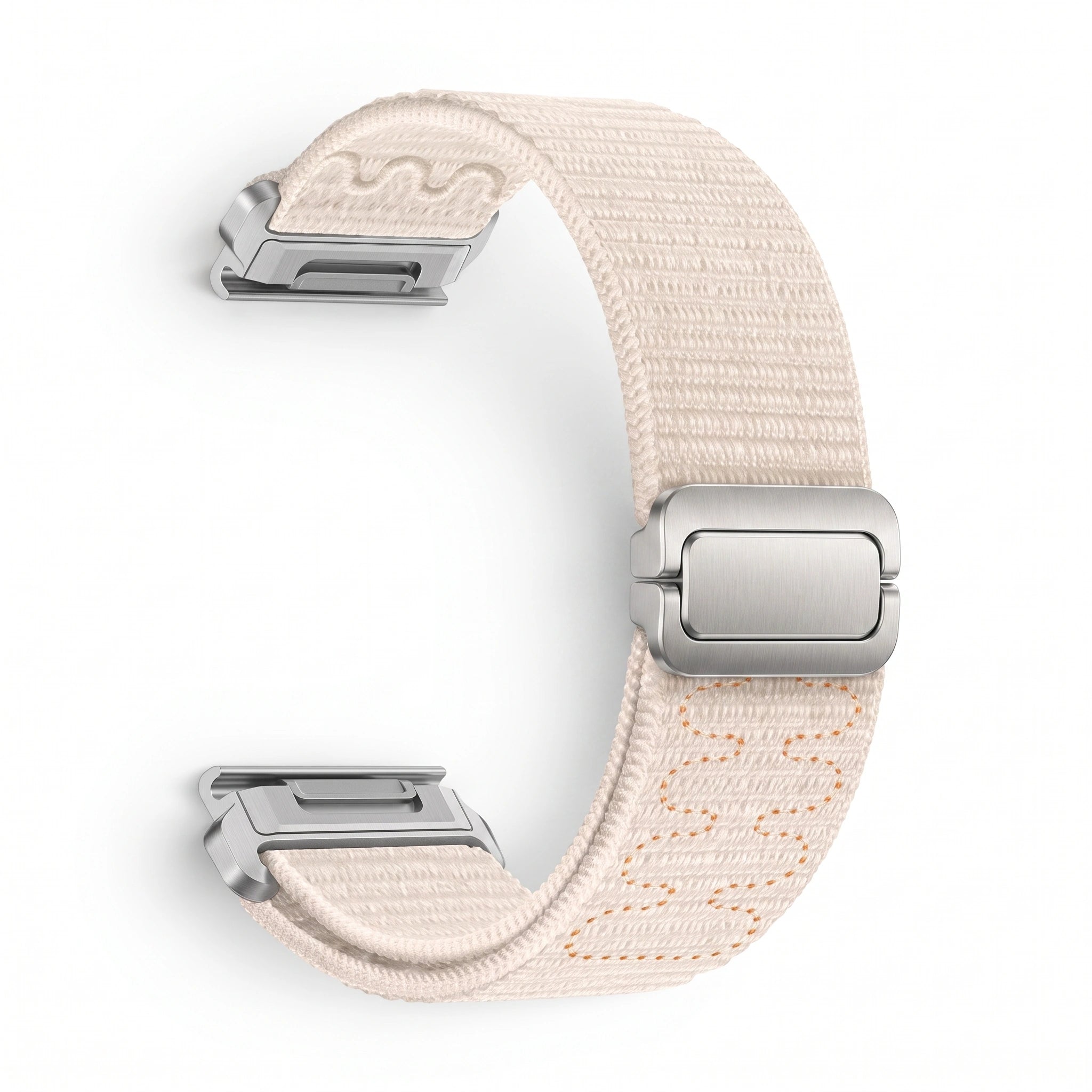 Bracelet Weave nylon tressé blanc, vue de profil 2 - Garmin QuickFit 26mm | Clipz-it