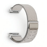 Bracelet Weave nylon tressé gris, vue de profil 2 - Garmin QuickFit 26mm | Clipz-it