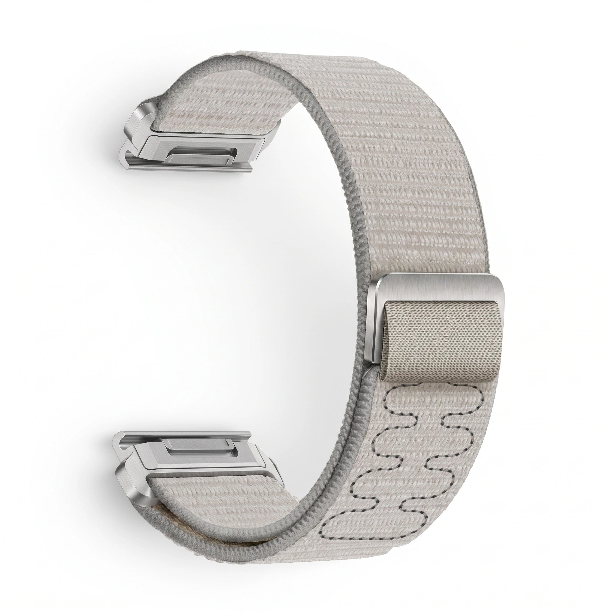 Bracelet Weave nylon tressé gris, vue de profil 2 - Garmin QuickFit 26mm | Clipz-it