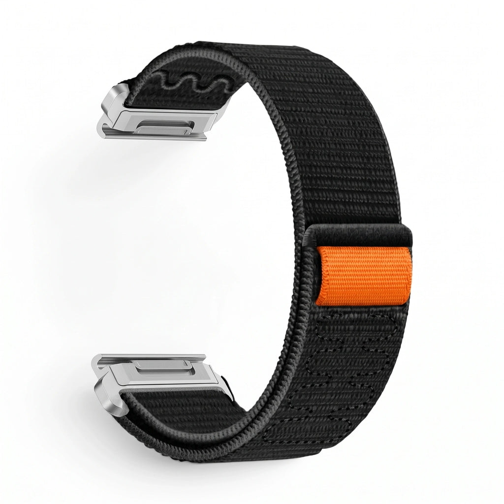 Bracelet Weave nylon tressé noir, vue de dos 2 - Garmin QuickFit 26mm | Clipz-it