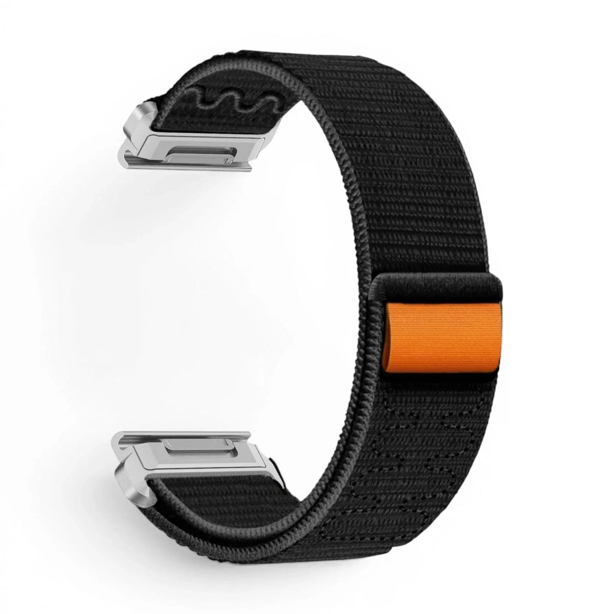 Bracelet Weave nylon tressé noir, vue de dos 2 - Garmin QuickFit 26mm | Clipz-it