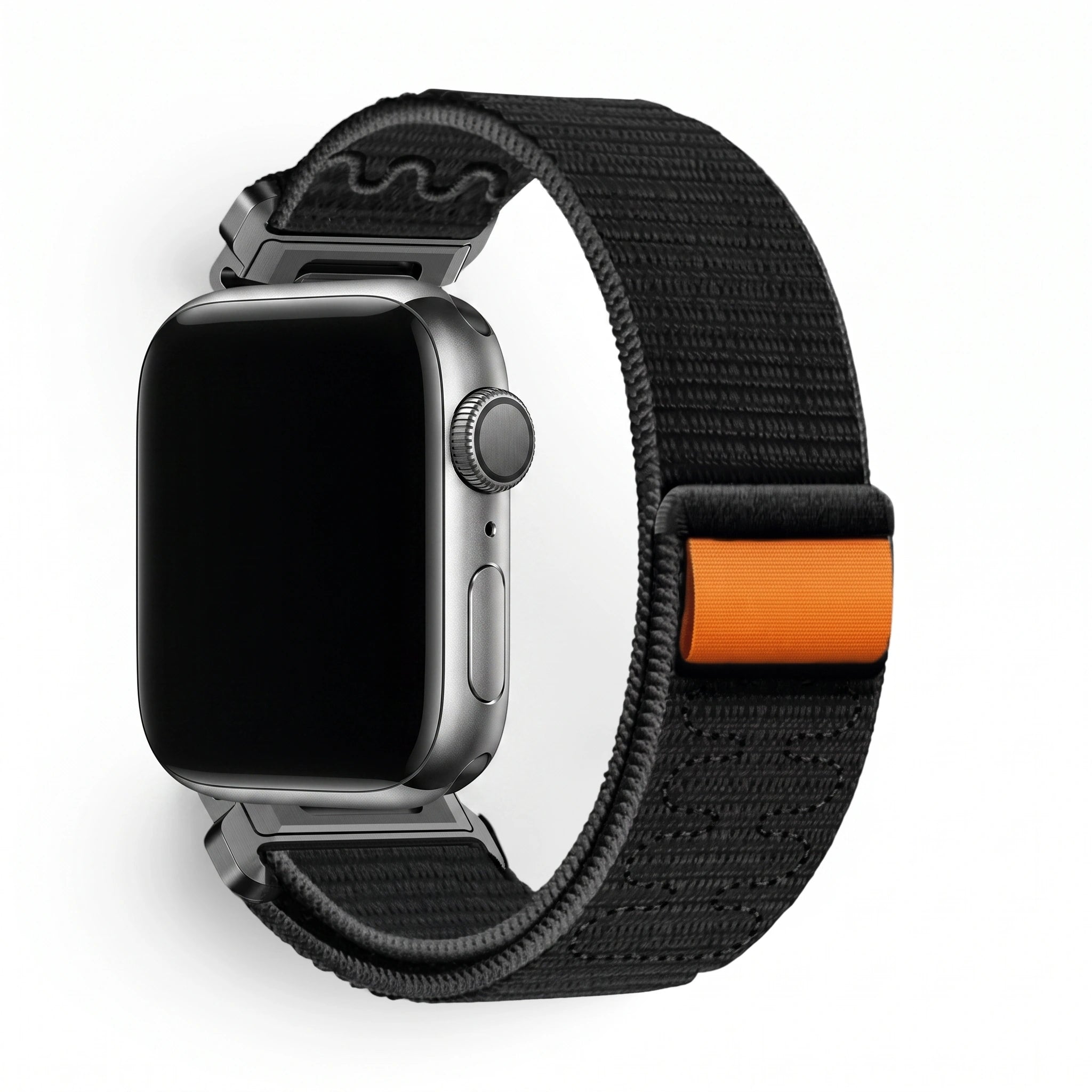 Bracelet Weave nylon tressé noir, vue de dos - Garmin QuickFit 26mm | Clipz-it