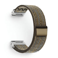 Bracelet Weave nylon tressé vert militaire, vue de profil 2 - Garmin QuickFit 26mm | Clipz-it