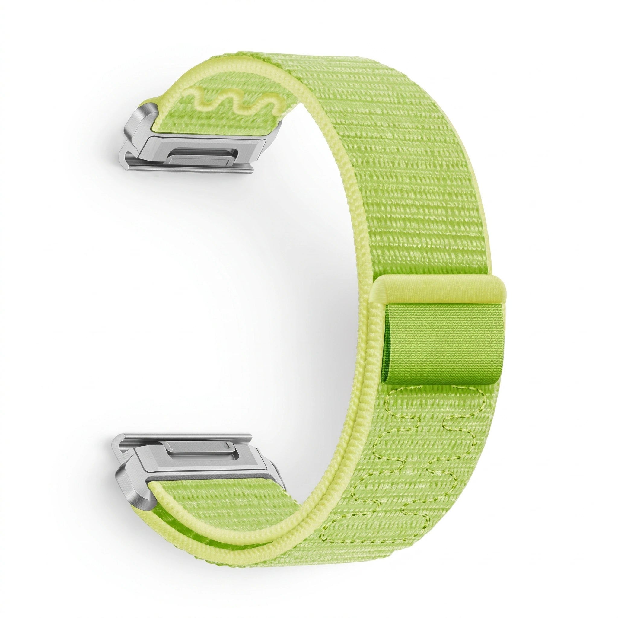 Bracelet Weave nylon tressé vert, vue de profil 2 - Garmin QuickFit 26mm | Clipz-it