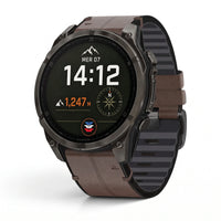 Bracelet Zephyr cuir café, vue de face - Garmin QuickFit 26mm | Clipz-it