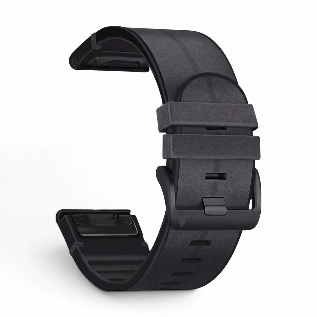 Bracelet Zephyr cuir noir, vue de dos - Garmin QuickFit 26mm | Clipz-it