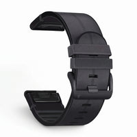 Bracelet Zephyr cuir noir, vue de dos - Garmin QuickFit 26mm | Clipz-it