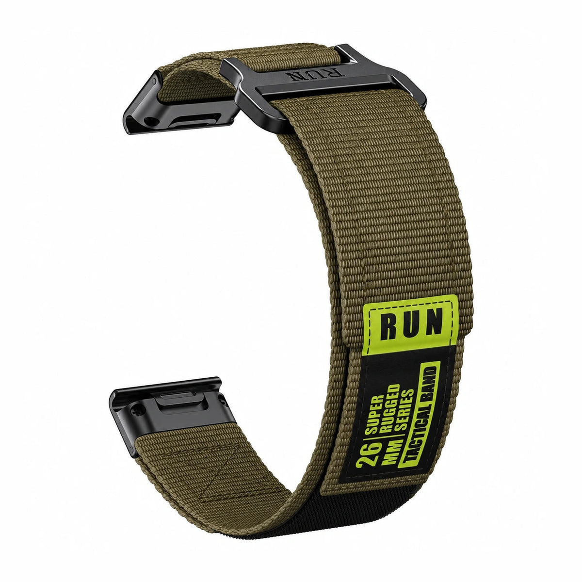 Striker braided nylon strap with velcro khaki - Garmin QuickFit | Clipz-it