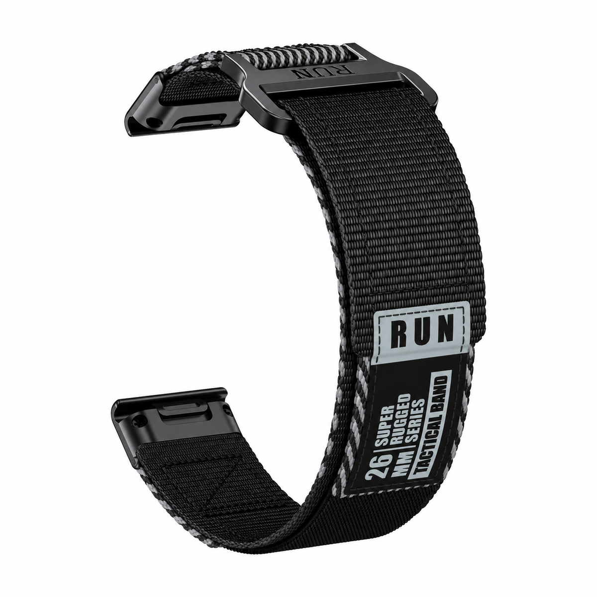 Striker braided nylon strap with velcro black - Garmin QuickFit | Clipz-it