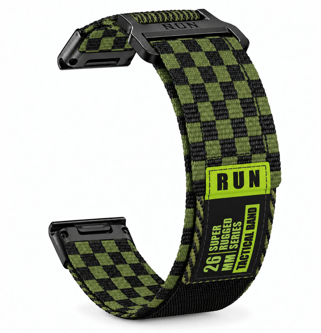 Striker braided nylon strap with velcro racing green - Garmin QuickFit | Clipz-it