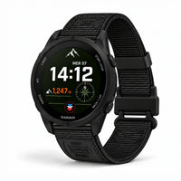 Bracelet Vanguard nylon magnétique noir, vue de face - Garmin QuickFit | Clipz-it