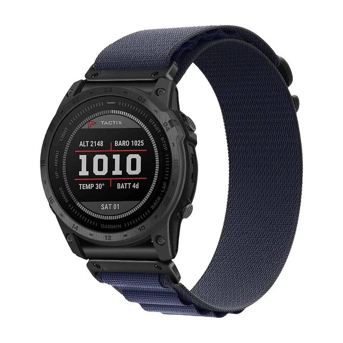 Bracelet Garmin Ridge QuickFit 26 mm bleu marine en nylon – Clipz-it