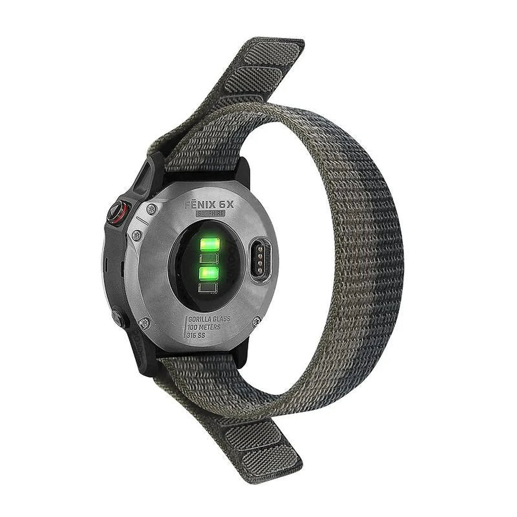 Nylonový řemínek Garmin Scout QuickFit 22mm na suchý zip, černo-šedý – Clipz-it
