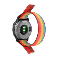 Garmin Scout QuickFit 26 mm urrem i nylon med velcro, regnbue – Clipz-it