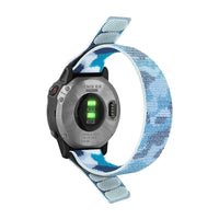 Garmin Scout QuickFit 26 mm urrem i nylon med velcro, blå camouflage – Clipz-it