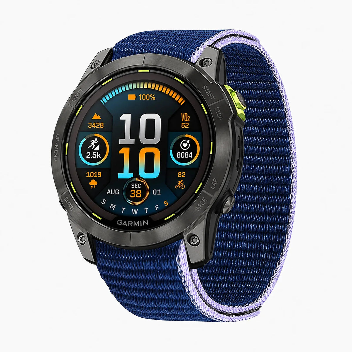 Urrem Garmin Scout QuickFit midnatsblå i selvhæftende nylon, hovedvisning – Clipz-it