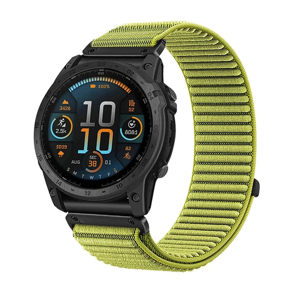 Λουράκι Garmin Terra QuickFit 22 mm, ανοιχτό πράσινο υφασμάτινο πλεκτό – Clipz-it