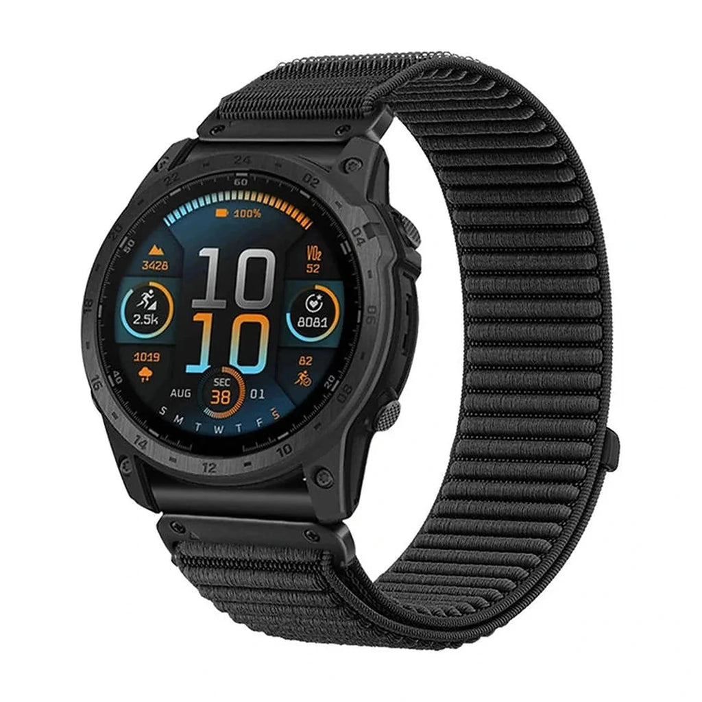 Bracelet Garmin Terra QuickFit 26 mm noir en nylon tissé – Clipz-it