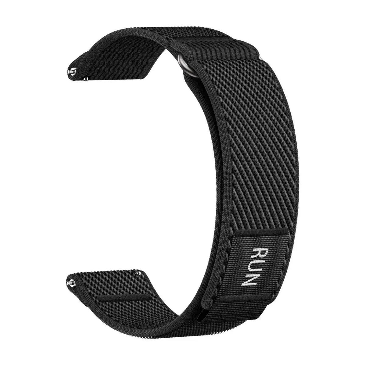 Bracelet Pace nylon extensible noir, bracelet seul, vue ouverte - Garmin Quick Release 20mm | Clipz-it