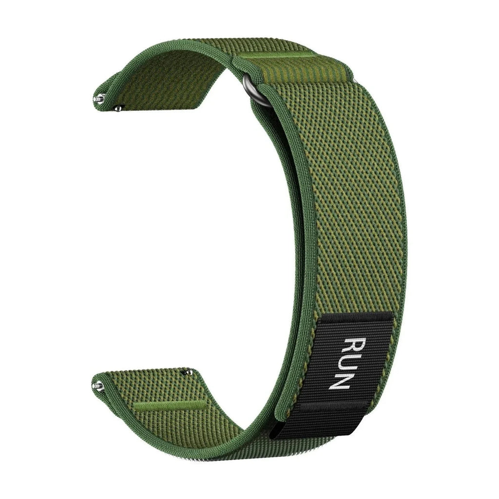 Bracelet Pace nylon extensible vert foncé, bracelet seul, vue ouverte - Garmin Quick Release 20mm | Clipz-it