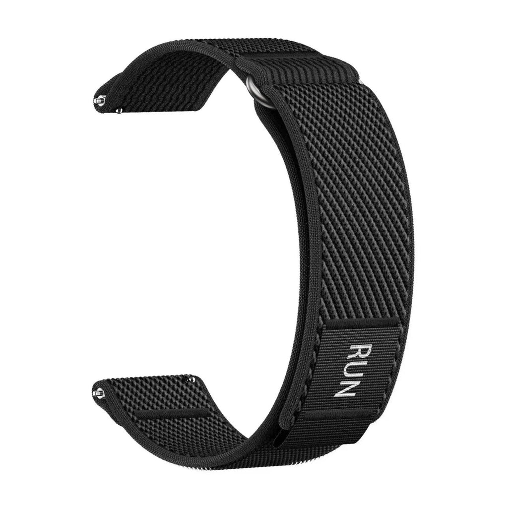 Bracelet Pace nylon extensible noir, bracelet seul, vue ouverte - Garmin Quick Release 22mm | Clipz-it