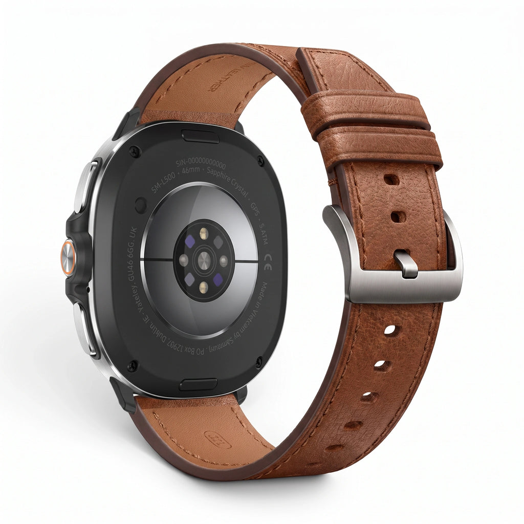 Bracelet Baron cuir café, vue 2 - Samsung Galaxy Watch 8 | Clipz-it