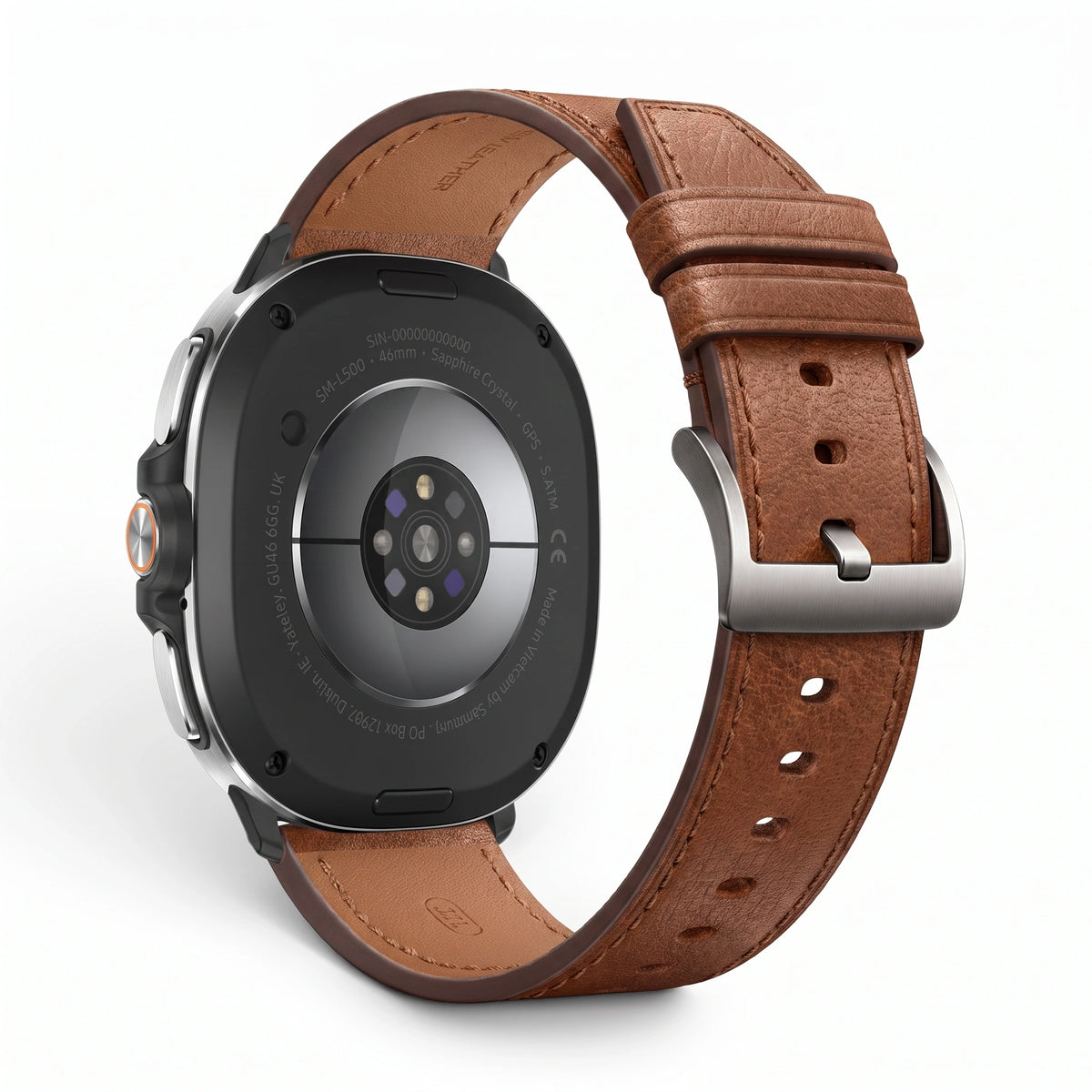 Bracelet Baron cuir café, vue 2 - Samsung Galaxy Watch 8 | Clipz-it